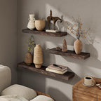 Marsmiles 40 inch Floating Shelves for Wall Elm Wood Live Edge Shelves Wall Mounted|Rustic Long Floating Shelves with Invisible Bracket for Bathroom Living Room Kitchen|Walnut, 1 Pack