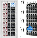 over the door shoe organizer,upgraded,over door shoe organizer,35 Huge clear pockets,Store size 13 shoes,shoe organizer,Strong material,hooks Suitable for various doors,Black