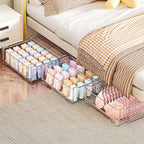 Underwear Drawer Organizer with Dividers, 24 Cell Stackable Sock Organizer for Closet, Plastic Underwear Storage Drawer for Closet, Bra Organizer for Baby Clothes, Panties, Belts, Ties, Scarf