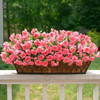 HyeFlora Artificial Faux Outdoor Flowers Plants for Spring Summer Decoration, Fake Silk Camellia UV Resistant Look Real for Planter Outside Front Door Porch Patio Balcony, 3 Large Bundles