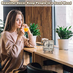 Coffee Bar Decor Sign, Coffee Is Addicted, Funny Farmhouse Home Wooden Plaque with Iron Stand, Cafe Station Decor for Coner-A14