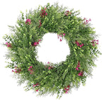 24 Inch Summer Wreaths for Front Door Spring Wreath Outdoor Green Door Wreath for All Seasons Porch Living Room Bedroom Indoor Outdoor Window Wall Farmhouse Home Decoration