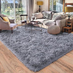 Rugs for Living Room 5x7, Soft Shaggy Modern Shag Area Rug for Bedroom, Upgrade Non-Slip Plush Fluffy Carpet for Kids Boys Girls Room Home Decor Aesthetic, Grey