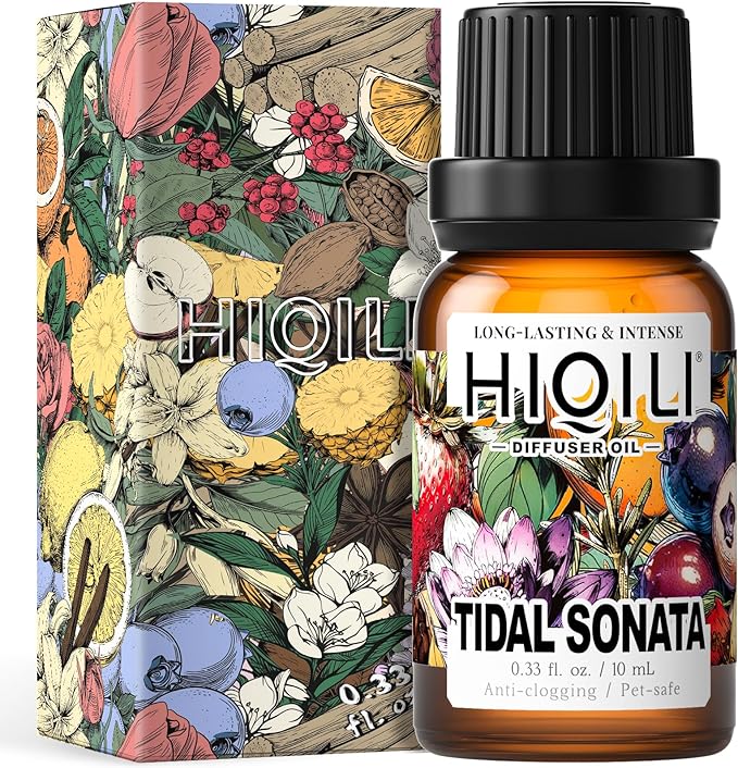 HIQILI Tidal Sonata Diffuser Oil for Humidifiers, Inspired by Gi. o Acqua di, Refill for Reed Diffusers, Mediterranean Vibe - 0.34 Fl Oz