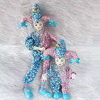 Maxyoung 14 Inch Porcelain Clown Doll Vintage Dolls Figurine, Collectible Figure, Hand Painted Toy, Christmas Halloween Birthday Gift, Twisted Body