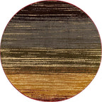 Unique Loom Barista Collection Area Rug - Mundo Nova (6' 1" Round, Beige/Blue)