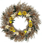 10 Inch Handmade Dried Flower Wreath - Small Real Plant Floral Wreath, Rustic Boho Wall Decor for Home, Door, Window, Wedding, Fall Decor