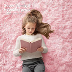 OLANLY 2x6 Machine Washable Runner Rugs for Hallway, Soft Fluffy Shaggy Bedside Rugs for Bedroom, Living Room, Indoor Floor Carpet for Kids Girls and Boys, Nursery Rooms, Home Decor Aesthetic, Pink