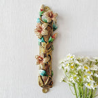 Hand-Painted Mezuzah, 9.5 Inches Large Mezuzah with Exquisite Enamel Design, Pomegranate Flower, and Scroll Included for Jewish Occasions