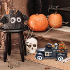 13.4 Inch Farmhouse Vintage Truck Decor with 20 Magnets Rustic Home Sweet Home Table Centerpieces Interchangeable Seasonal Holiday Decor Large Metal Pickup Truck Spring Garden Planter, Black