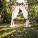 JUOPZKENN Artificial Rose Flower Swag, Wedding Arch Flowers 25in Decorative Swag Pink Peony Decorative Floral Swags Green Leaves Chair Back Flower for Wedding Arch Front Door Wall Decor(#1)