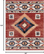 Well Woven Tulsa Lea Crimson Traditional Southwestern Tribal 7'10" x 9'10" Area Rug