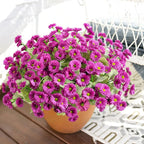 HyeFlora Artificial Flowers for Outdoors Spring Summer Outside Decor, 6 Bundles Fake Daisy Realistic Silk Flowers UV Resistant Outdoor Faux Plants for Planter Front Door Porch Balcony Yard, Fuchsia