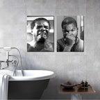 Framed Funny Bathroom Canvas Wall Art Set of 2 - Black and White Vintage Comedy Movies Posters, Funny Toilet Humour Smell Wall Decor Prints for Bathroom Decor 12x16in