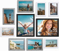 Vittanly Picture Frames Set of 10, Picture Frames Collage Wall Decor with Two 8x10, Four 5x7, and Four 4x6 Photo Frames, Gallery Wall Frame Set for Wall or Tabletop Display, Black, Grey and White