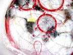 OMA Red Dream Catcher, 3D Design with Mosaic Glass and Feathers, Boho Home Decor Bedroom Decoration Gift Large Size - 30" Long x 9" Diameter
