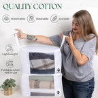 Cashmere Sweater Storage Bags | with Moth Protection Cedar | Breathable & Washable Cotton Bag | Suitable For Sweaters, Merino Wool, Scarves and more