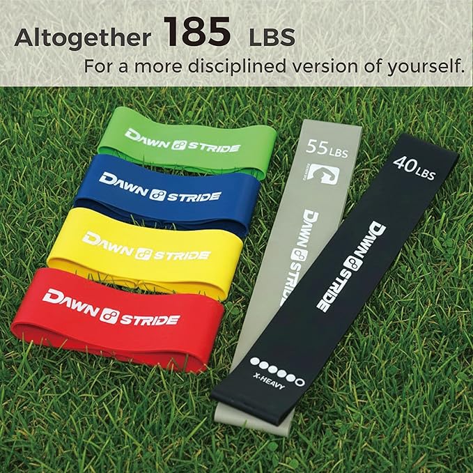 6-Levels Resistance Exercise Loop Bands Set – Elastic Workout Bands for Yoga, Strength Training, Physical Therapy – Guide, Fitness Card & Carry Bag
