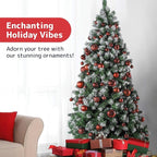 Prextex 36-Pieces Red Christmas Ornaments Set - Shatterproof, Festive Christmas Balls Decorations in 3 Sizes and 6 Styles with Hanging Loops for Tree, Wreath, and Dazzling Holiday Party Decor