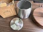 INONE Extra Large Ashtray with Lid for Cigarette, Stainless Steel Smokeless Odorless Windproof Ash tray for Home Office Tabletop Outside Patio Outdoor Balcony(4.72''x3.93''x4.33'')