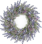 Large Summer Wreaths for Front Door Lavender Wreath for Front Door Spring Easter Artificial Farmhouse Wreaths for Wall Window Party Wedding Porch Room Home Decor(24 Inch)