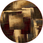 Unique Loom Barista Collection Area Rug - Timor (6' 1" Round, Multi/Red)