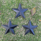 Metal Star Hanging Ornament, 3.8 Inch Black Barn Star for Home Decoration, Set of 12, Rustic Vintage Christmas Gift