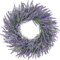 26 Inch Large Lavender Wreaths for Front Door Outside Summer Spring Wreaths for Front Door Floral Wreath All Season for Wedding Farmhouse Porch Wall Room Home Decor