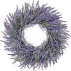 26 Inch Large Lavender Wreaths for Front Door Outside Summer Spring Wreaths for Front Door Floral Wreath All Season for Wedding Farmhouse Porch Wall Room Home Decor