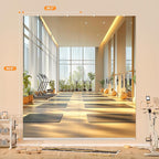 Hasipu Home Gym Mirror, 95"x40" Each, 1-Pack Frameless Wall Mounted Mirrors with Glass Clamps & 1 Aluminum Rail, Large Body Mirror for Home Gym, Yoga Studio, Bedroom, Silver Tempered Glass
