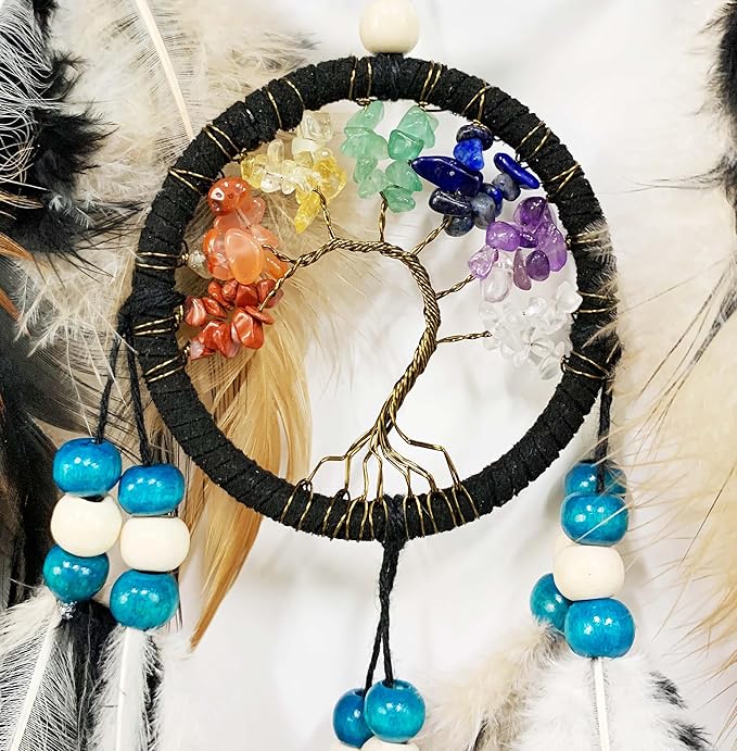 Large Dream Catchers for Bedroom Adult Brown Boho Dream Catcher Wall Decor Tree of Life Suncatcher Hanging for Boys Teen Room Decor Dorm Living Room Hanging Decoration Festival Gifts