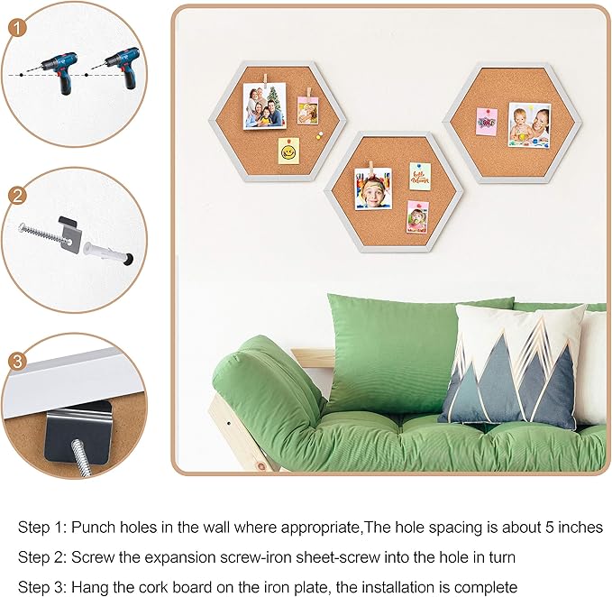 Facilife 4 Packs Cork Board,Corkboards for Wall,Small Cork Board Decorations,Cork Boards for Walls with Frame, Decorative for Office, School & Home