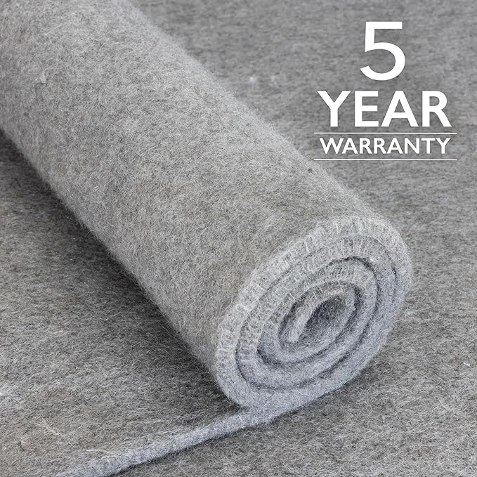RUGPADUSA - Eco-Plush - 7' Square - 1/4" Thick - 100% Felt - Premium Cushioned Rug Pad - Available in 3 Thicknesses, Many Custom Sizes
