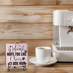 Dog Room Decor - Funny Farmhouse Decor, Home Kitchen Accessory - Wooden Plaque with Iron Stand