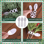 12 Pcs Christmas Ties Wreath Holder - 8.5" Adhesive Silicone Hangers - Stretchable Adhesive Straps Stocking Holder for Garland Mantle Stairways Decoration