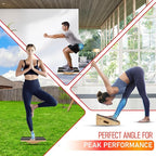 Yes4All Wood Slant board & Balance board (2in1) + Balance Pad XL Blue Physical Therapy, Yoga & Stability Training Balance Mat