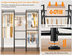 HOMIDEC Wardrobe Closet, 4 Hanging Spaces Portable Clothes Rack,Free Standing Closet Organizer and Storage System with Hanging Rods,Clothing Rack Suitable for Cloakroom,Bedroom,Entrances,etc.Black