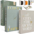 Decorative Books for Home Decor – Beige & Sage Linen Faux Books for Decoration: Aesthetic Fake Book Shelf, Living Room, Mantle, Entryway & Coffee Table Decor – Stack Faux Book Storage Box, Set of 2