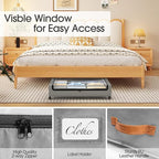 Yecaye 4 Pack Under Bed Storage with Wheels, Under Bed Storage Containers with Lids, Large Under Bed Rolling Storage with Clear Window & Label, Rolling Drawers for Clothes, Blankets, Books