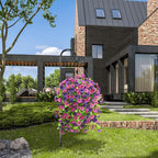 Homsunny Artificial Faux Hanging Flowers Plants Baskets for Outdoor Spring Summer Decorations,Resistant Fake Morning Glory Silk Plants for Outside UV Resistant Patio Yard Home Porch Decor(Mix Purple)