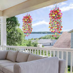 Artificial Flowers for Outdoors, UV Resistant 2 Bundles Fake Silk Flowers for Outside, Realistic Faux Plants for Hanging Baskets, Planters - Porch, Patio, Yard Décor (Mix)