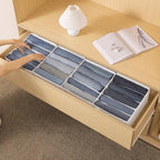 4 Packs Jeans Drawer Organizers for Clothing,5 Grids Compartment Wardrobe clothes organizer,Fabric Washable Closet Organizers and Storage Bins for Jeans,Pants,Bra,Legging,t-shirt-White