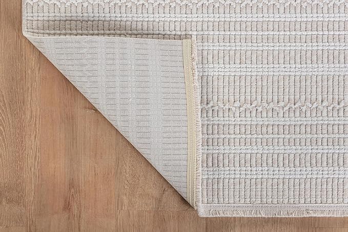 Modern Indoor Rug Stripe 6x9 Area Rugs for Living Room Luxury Kitchen Bedroom Durable Soft Geometric Durable Low and High Pile Stain Resistant Non Shedding Area Carpet 6x9