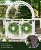 24-26'' Large Boxwood Wreath for Front Door, Porch, Window - Foldable Greenery Boxwood Wreaths for Farmhouse Wedding Indoor Outdoor Decor - Spring, Summer, Fall, All Seasons (with Sash)