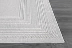 Micro Loop Indoor Rug White 9x12 Boho Geometric Neutral Area Rugs for Living Room Soft Luxury Modern Low and High Pile Durable Stain Resistant Non-Shedding Indoor Area Carpet 9 x 12