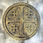 Top Brass Jerusalem Cross Wall Décor – 11 ½” Resin Plaque with Weathered Bronze Finish – Christian Home Décor religious Wall Art – Five Fold Crusader’s Sculpture