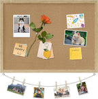 DAHAPYBOO Cork Board Bulletin Board,23x17 Cork Board for Office with Pin Oak Wood Boards,Message Board or Vision Board Decoration.Board Wood 1Pack