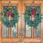 2 Pack Candy Cane Wreath Hangers for Front Door,Christmas Decoration Metal Over The Door Wreath Hanger Ornament,Door Wreath Hanger