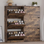 Shoe Cabinet with 6 Flip Drawers, Slim Narrow Shoe Storage Cabinet, Freestanding Shoe Organizer for Entryway, Hallway, Foyer
