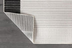 Modern Micro Loop Indoor Area Rugs for Living Room Bedroom Kitchen Geometric Striped Black-White 8x10 Luxury Durable Low and High Pile Non-Shedding Stain Resistant Soft Area Carpet 8 x 10